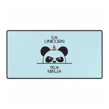 Panda Desk Mat – “5% Unicorn 95% Ninja” Large Gaming/Office Mousepad