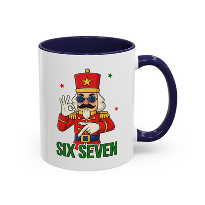 Six Seven Nutcracker Coffee Mug — Holiday Military Band Graphic Accent Mug (11/15oz)