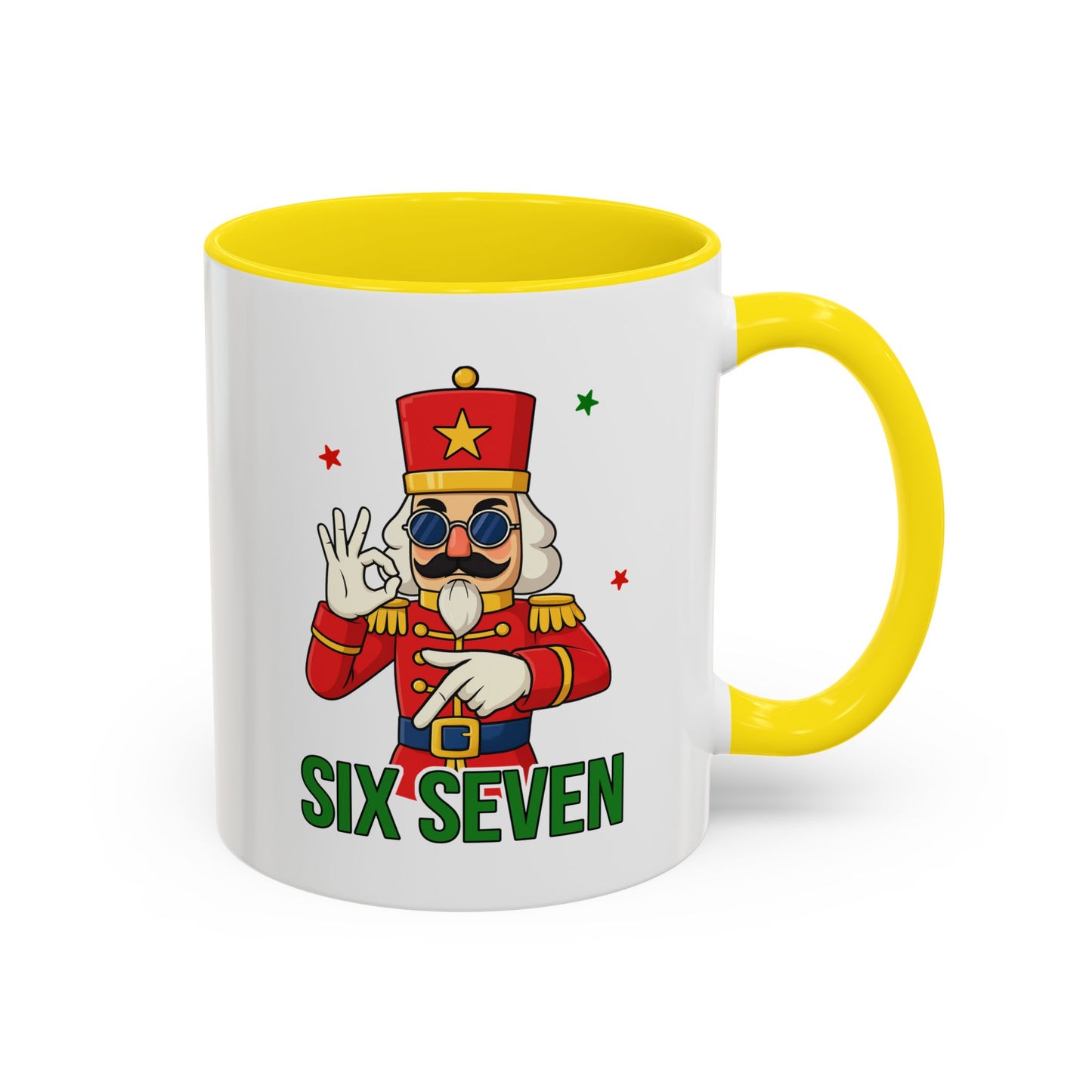 Six Seven Nutcracker Coffee Mug — Holiday Military Band Graphic Accent Mug (11/15oz)