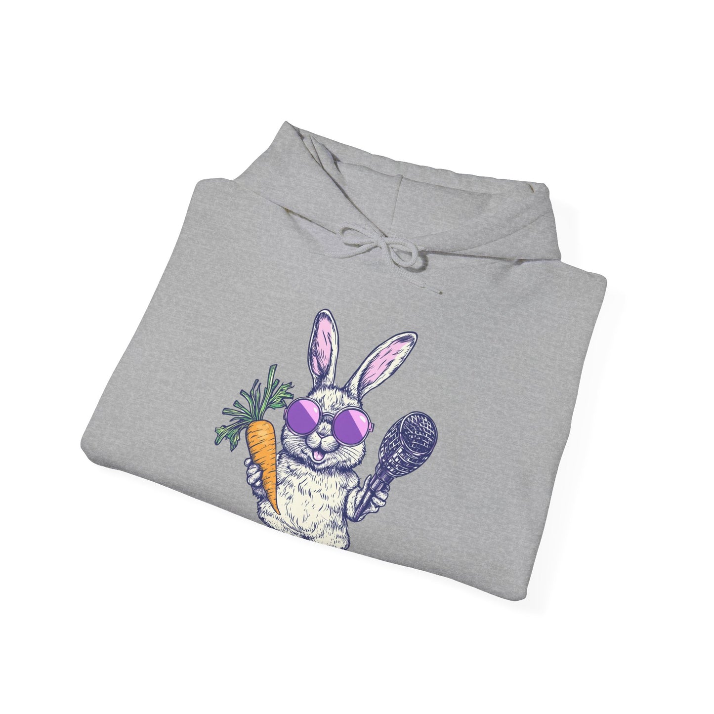 Easter Bunny Skull Hoodie — Cute Creepy Rabbit with Carrot & Bone Graphic
