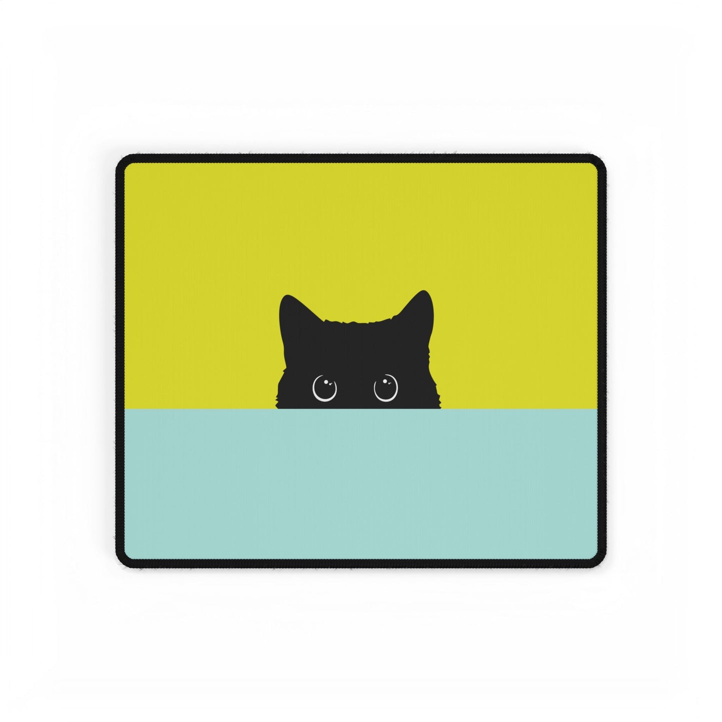 Cat Peek Desk Mat — Cute Black Cat Mouse Pad for Office & Home