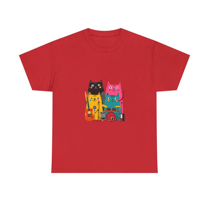 Band Cats T-Shirt – Colorful Cat Music Graphic Tee