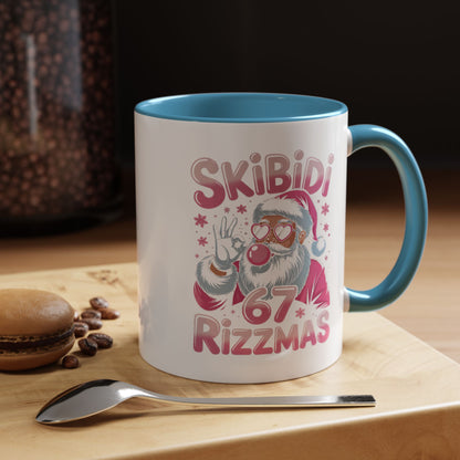 Skibidi Rizzmas Coffee Mug — Funny Santa Holiday Accent Mug (11/15oz)
