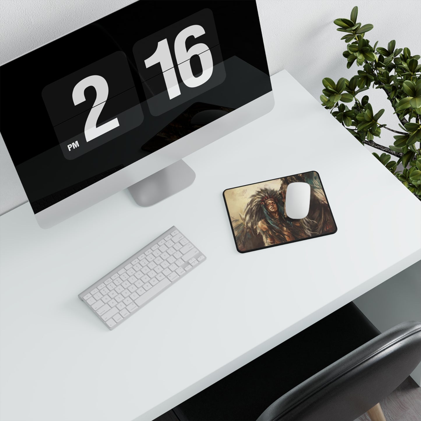 Native Warrior Horse Gaming Mouse Pad — Non-Slip PC Mousepad