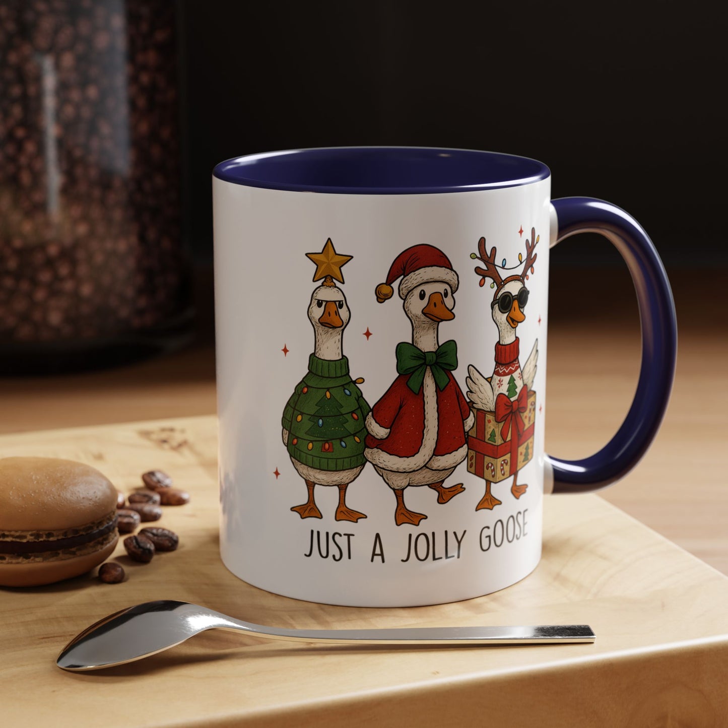 Just a Jolly Goose Christmas Mug – Funny Holiday Goose Coffee Cup
