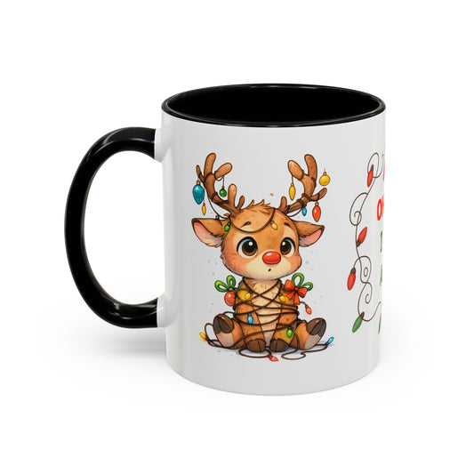 Oh Deer I Did It Again – Cute Christmas Reindeer Mug, Holiday Lights Coffee Cup (11oz/15oz)