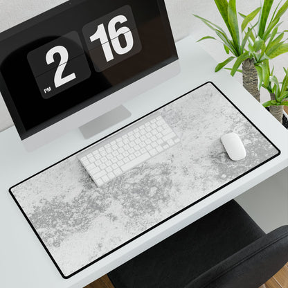 Marble Texture Desk Mat — Large Extended Mouse Pad, Gray White Office & Gaming Surface