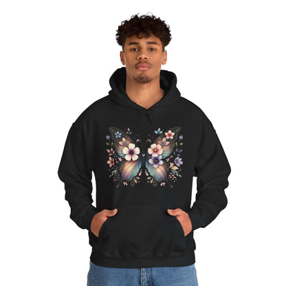 Butterfly Floral Hoodie — Women's Boho Butterfly Sweatshirt