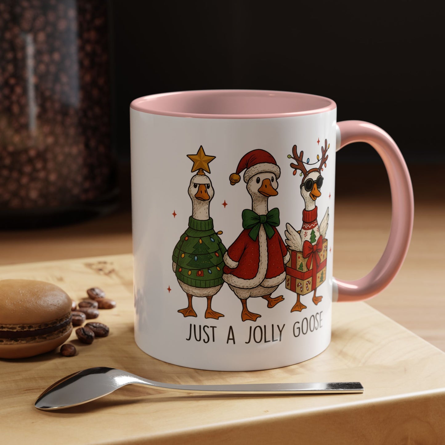 Just a Jolly Goose Christmas Mug – Funny Holiday Goose Coffee Cup