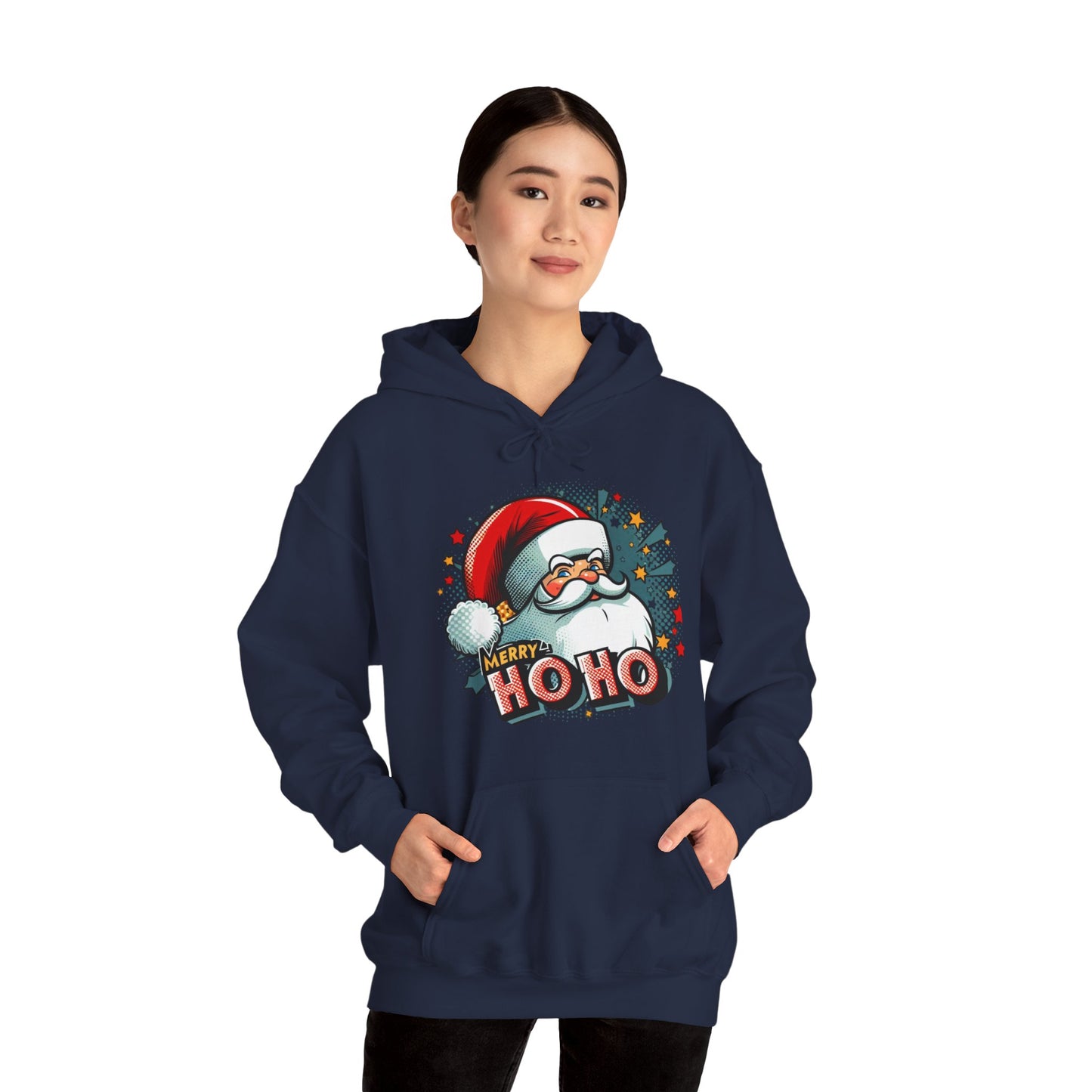 Christmas Santa Ho Ho Hoodie – Merry Ho Ho Festive Holiday Sweatshirt