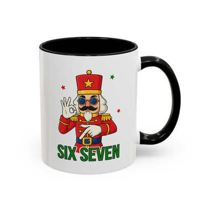 Six Seven Nutcracker Coffee Mug — Holiday Military Band Graphic Accent Mug (11/15oz)