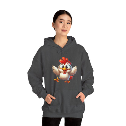 Cute Cartoon Chicken Hoodie — Playful Rooster Graphic Pullover