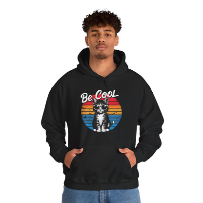 Be Cool Cat Unisex Hoodie – Retro Funny Kitten Pullover