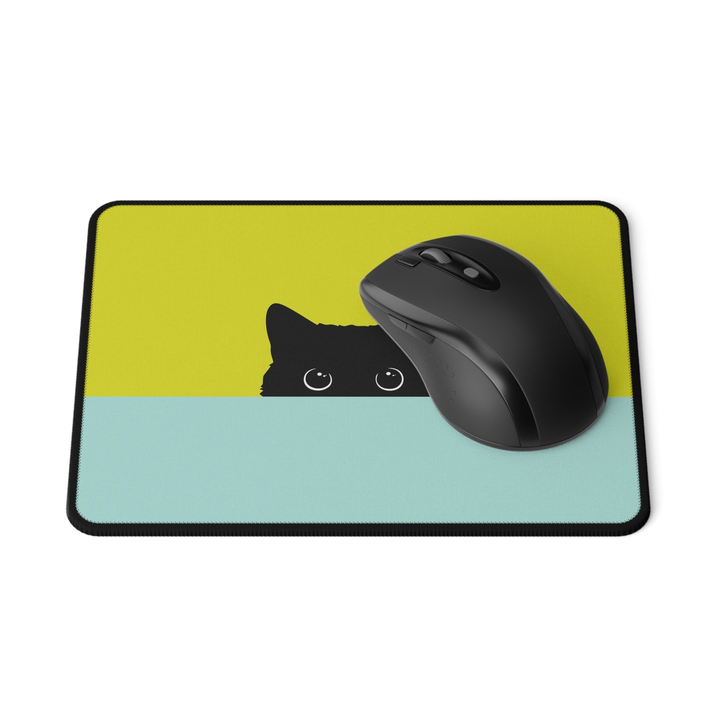 Peekaboo Black Cat Mouse Pad — Non-Slip Gaming & Desk Pad