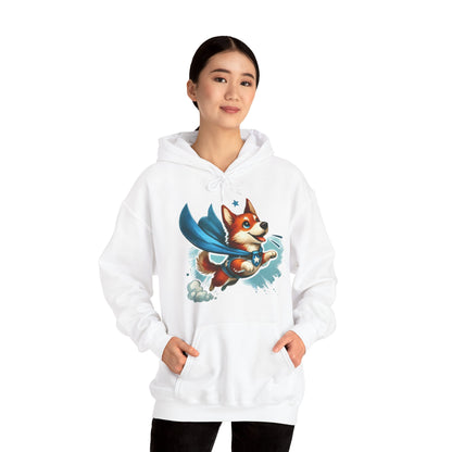 Superhero Corgi Hoodie — Cute Flying Dog Graphic Sweatshirt