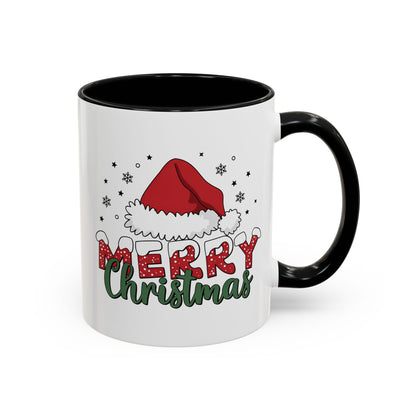 Merry Christmas Accent Coffee Mug — Holiday Santa Hat 11/15oz