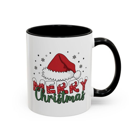 Merry Christmas Accent Coffee Mug — Holiday Santa Hat 11/15oz