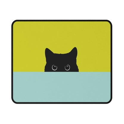 Peekaboo Black Cat Mouse Pad — Non-Slip Gaming & Desk Pad