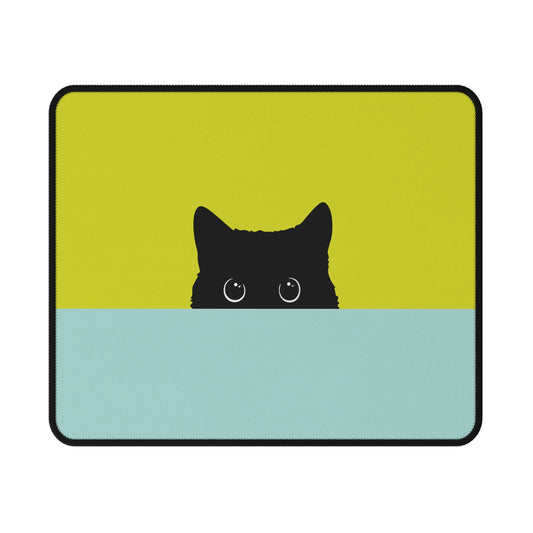 Peekaboo Black Cat Mouse Pad — Non-Slip Gaming & Desk Pad