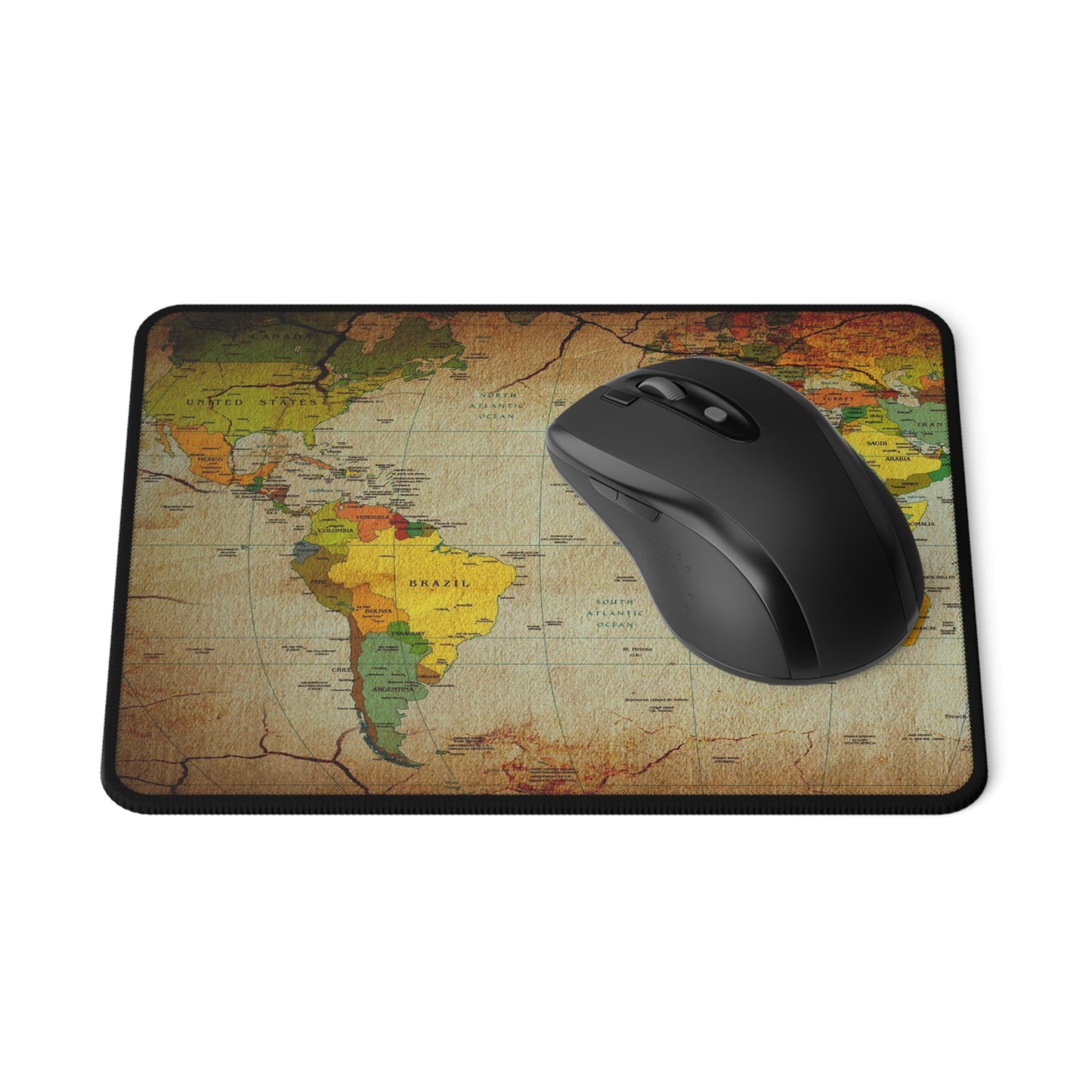 Vintage World Map Mouse Pad — Non-Slip Gaming & Office Desk Pad