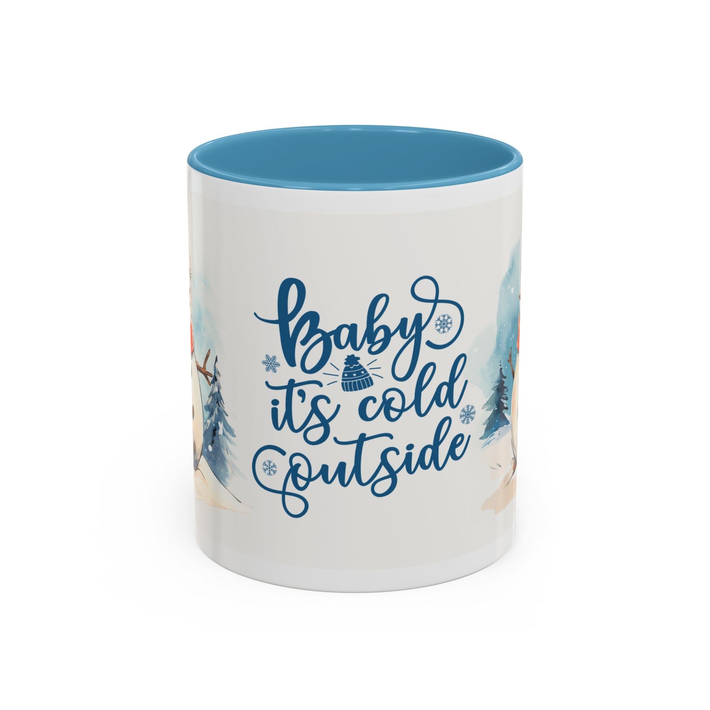 Baby It's Cold Outside Snowman Christmas Coffee Mug — Winter Holiday Hot Cocoa Cup (11/15oz)