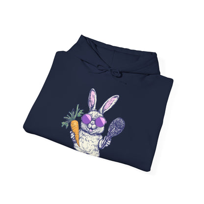 Easter Bunny Skull Hoodie — Cute Creepy Rabbit with Carrot & Bone Graphic