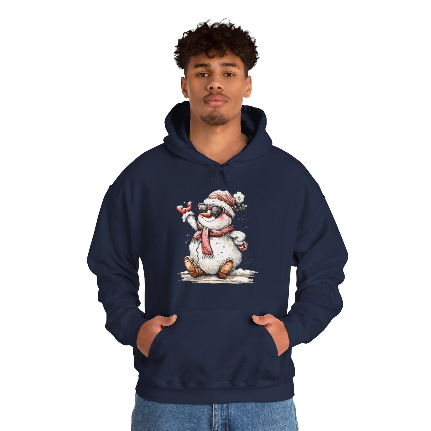 Snowman Holiday Hoodie — Cute Winter Snowman Wearing Scarf & Hat Sweatshirt