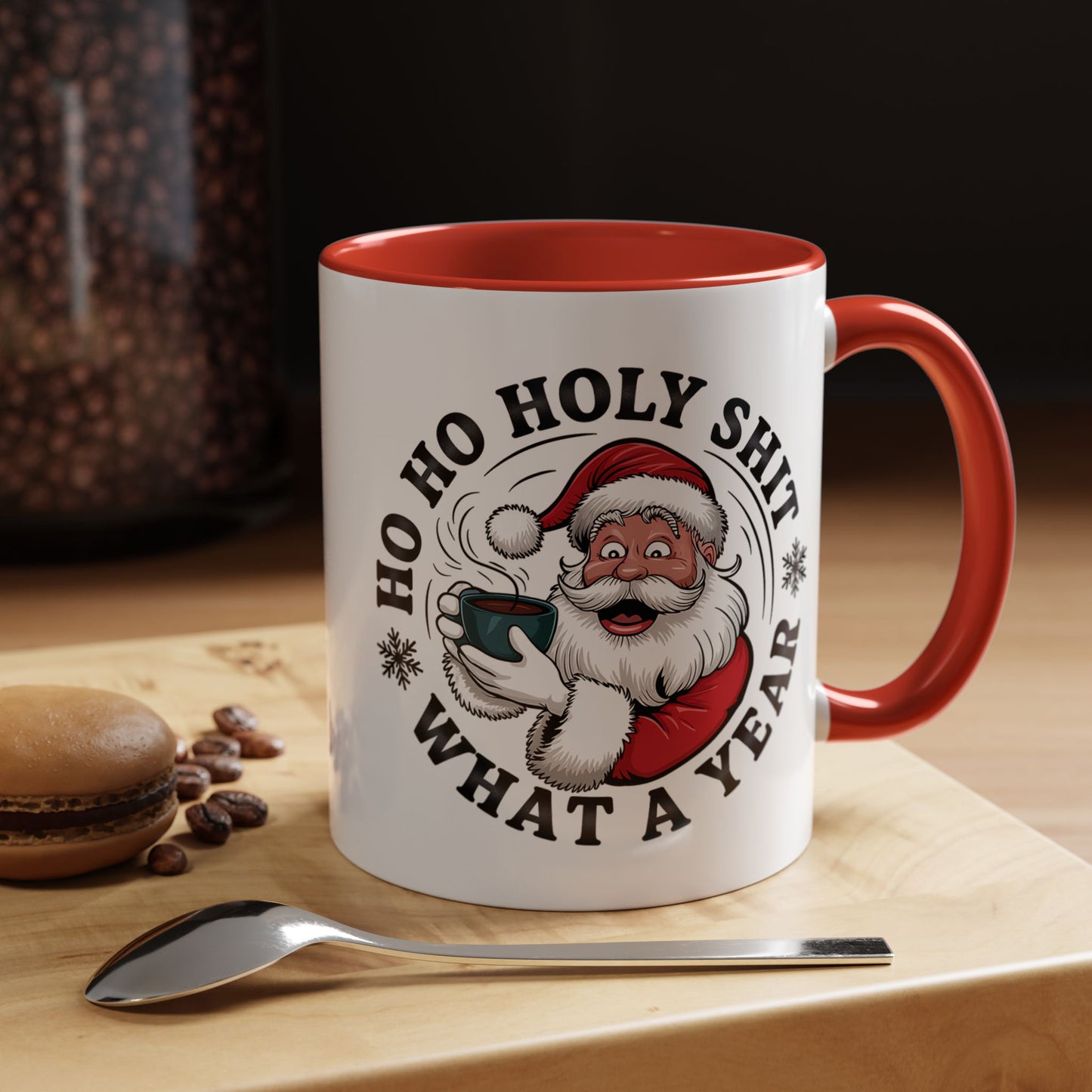 Funny Santa Christmas Mug – Ho Ho Holy Shit What a Year Holiday Coffee Cup