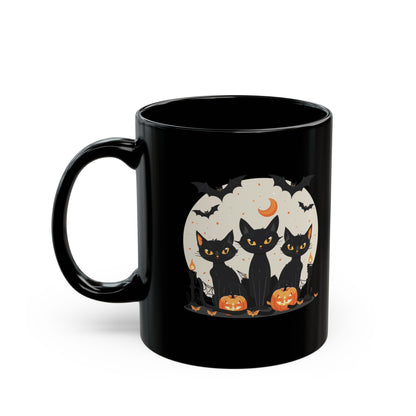 Halloween Black Cat Mug – Spooky Pumpkin Design