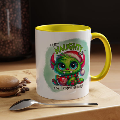 Naughty List Christmas Mug – Cute Monster Holiday Coffee Cup, Funny Xmas Gift (11oz/15oz)