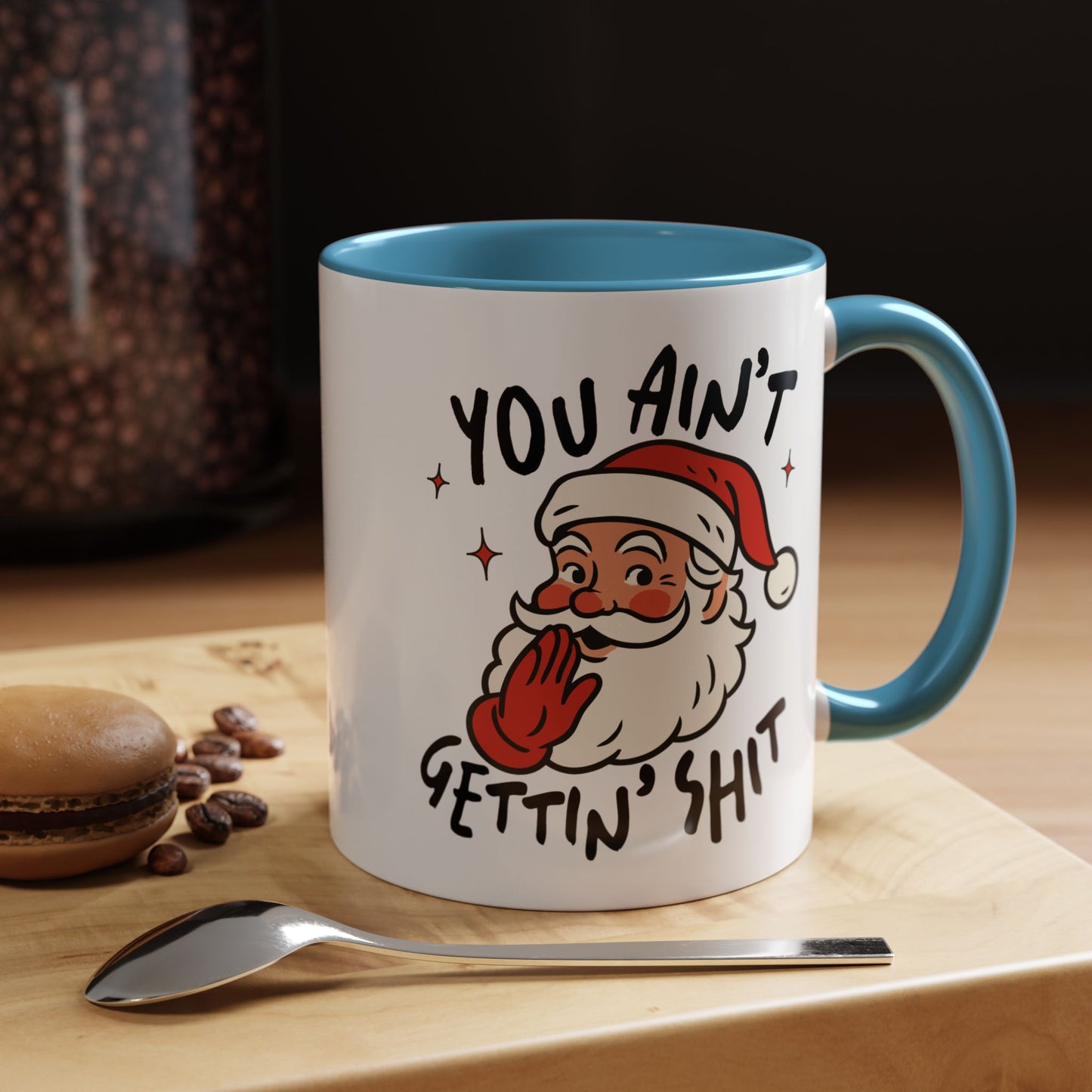 Funny Santa New Year Mug – Naughty Santa Holiday Coffee Cup – Sarcastic New Year Gift for Adults