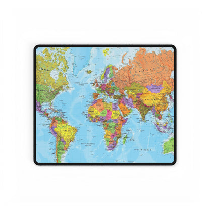 World Map Desk Mat — Large Travel-Themed Mousepad for Office & Study