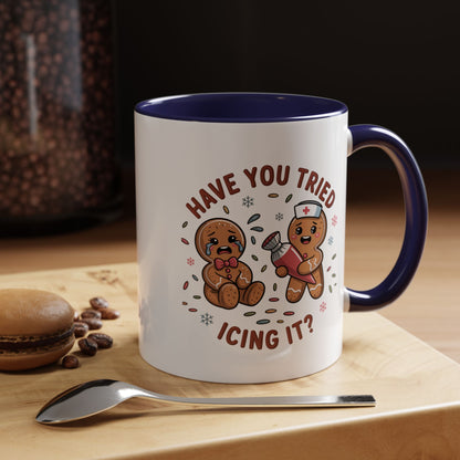 Have You Tried Icing It? Gingerbread Cookie Coffee Mug — Cute Holiday Baking Gift (11/15 oz)