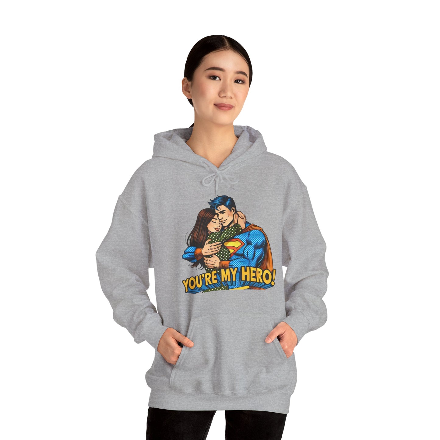 Hero Hug Hoodie - "You're My Hero" Graphic Pullover