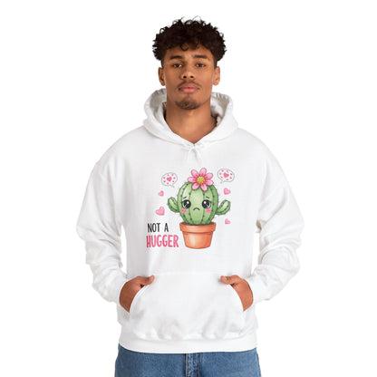 Hoodie — Cute Cactus “Not a Hugger” Graphic Pullover