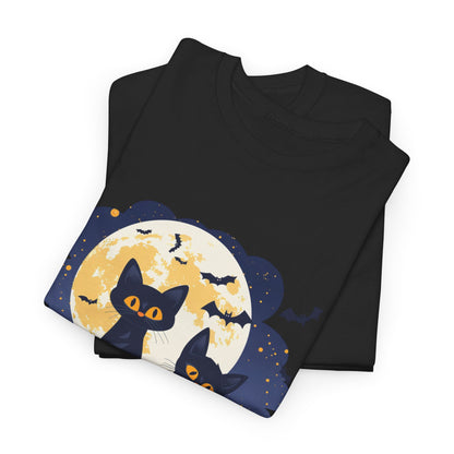 Spooky Cat Halloween Tee, Unisex Cotton T-Shirt, Cats, Halloween Gift