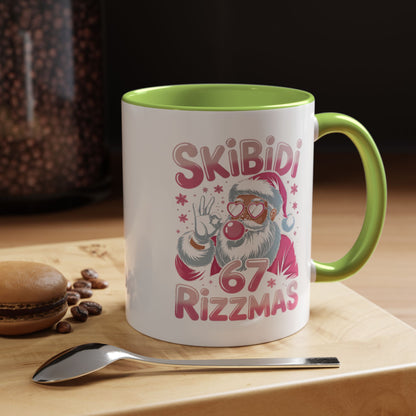 Skibidi Rizzmas Coffee Mug — Funny Santa Holiday Accent Mug (11/15oz)