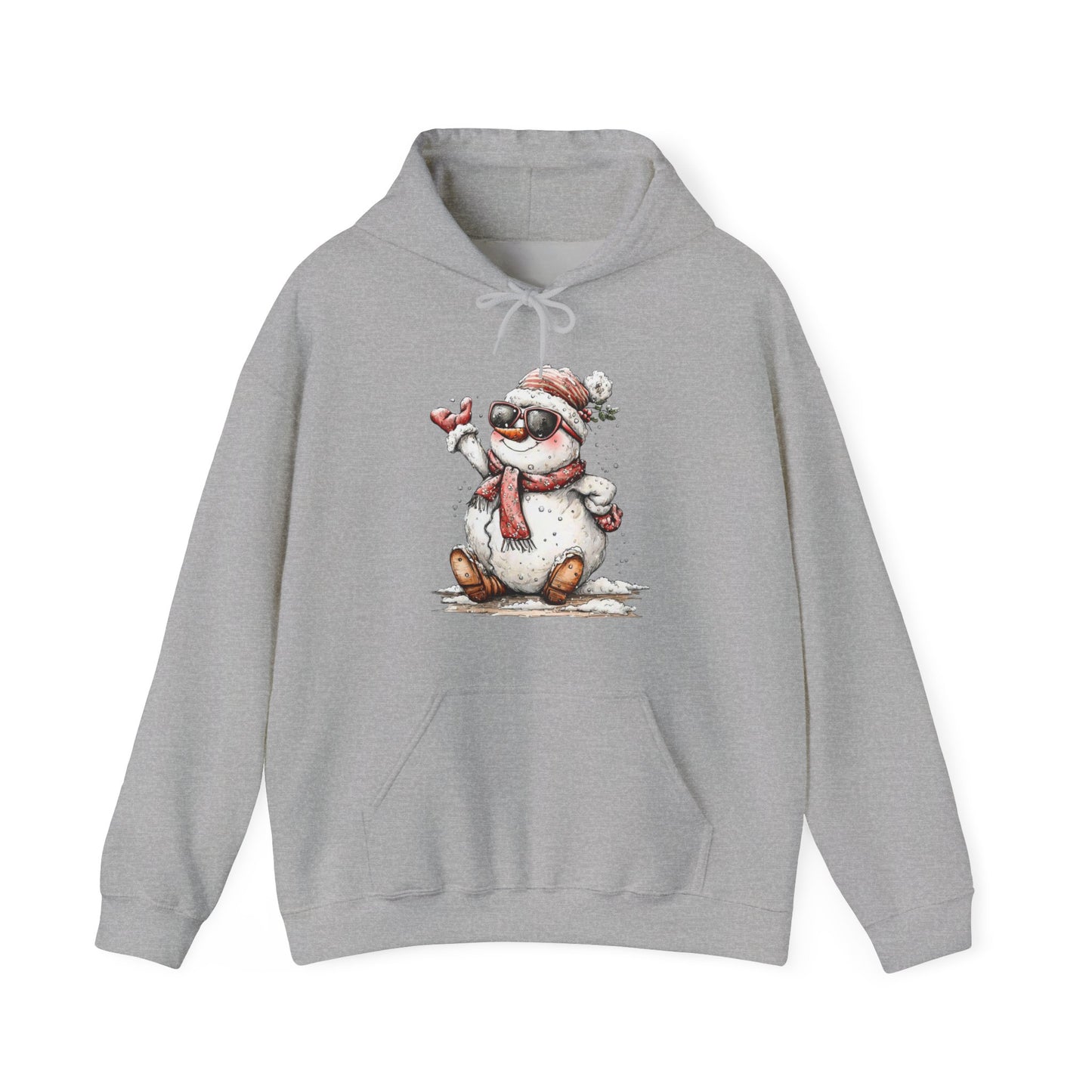 Snowman Holiday Hoodie — Cute Winter Snowman Wearing Scarf & Hat Sweatshirt