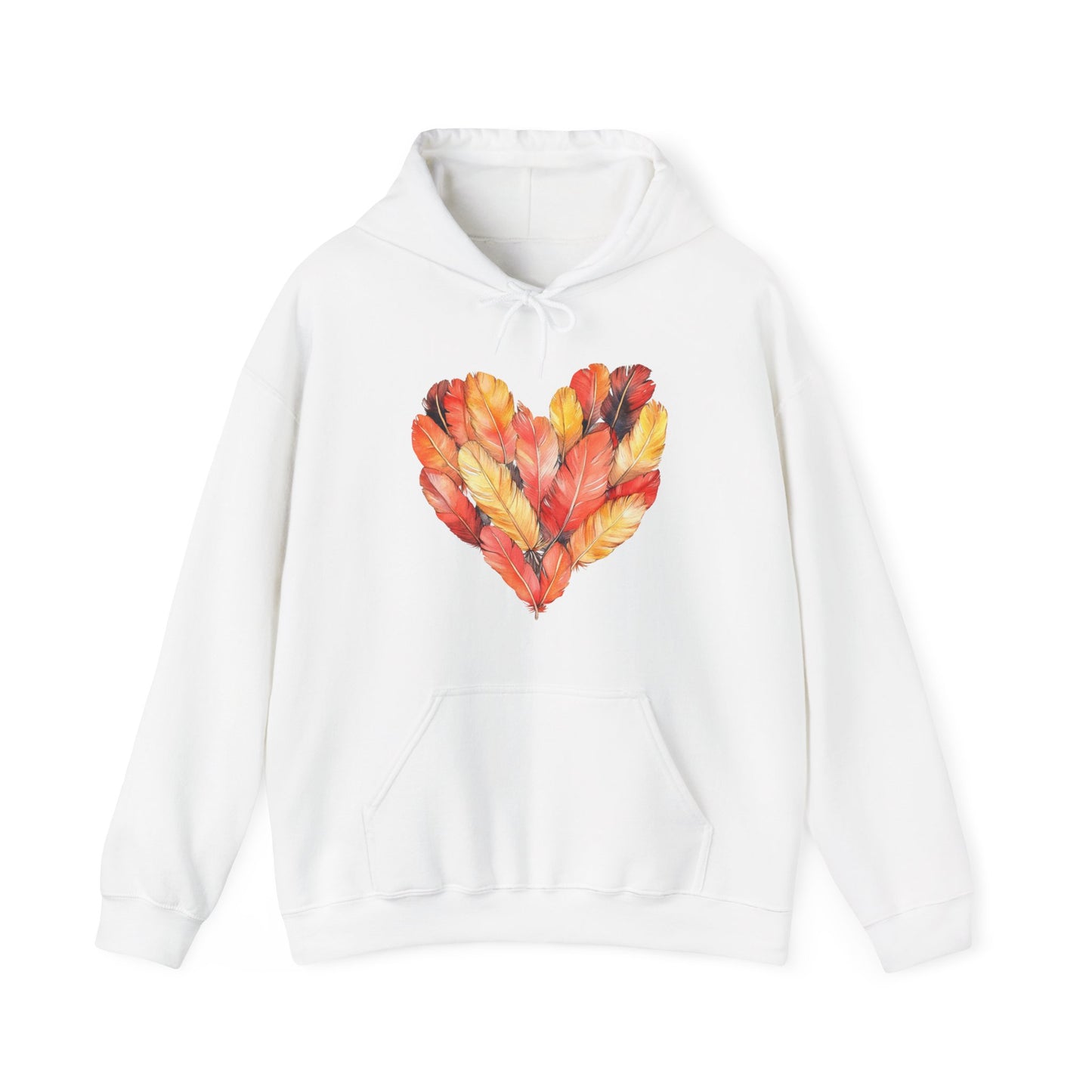 Autumn Leaf Heart Hoodie — Cozy Fall Pullover for Women & Men