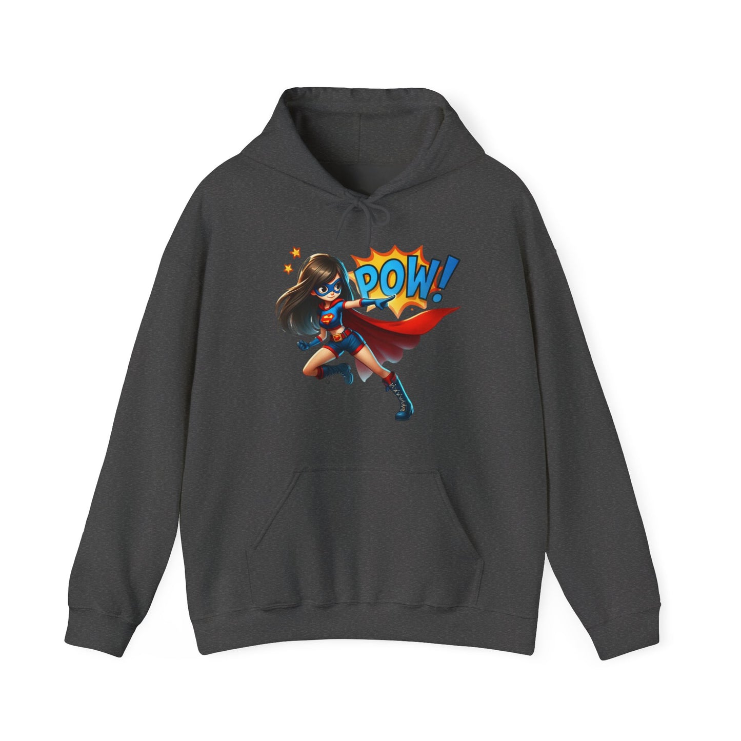 Superhero Girl Hoodie — POW! Graphic Pullover for Fans