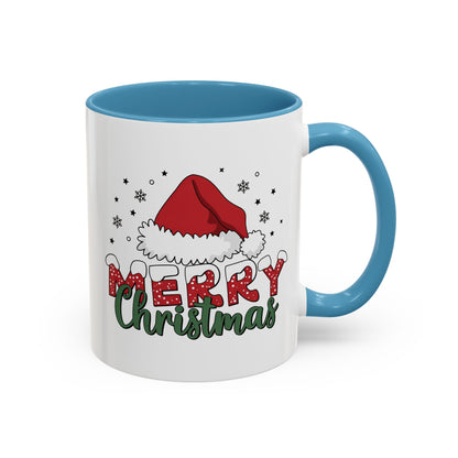 Merry Christmas Accent Coffee Mug — Holiday Santa Hat 11/15oz