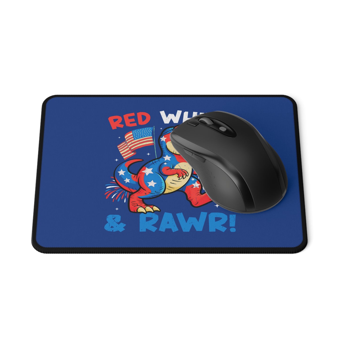 Patriotic T-Rex Mouse Pad — "Red White & RAWR!" Non-Slip Gaming Desk Pad