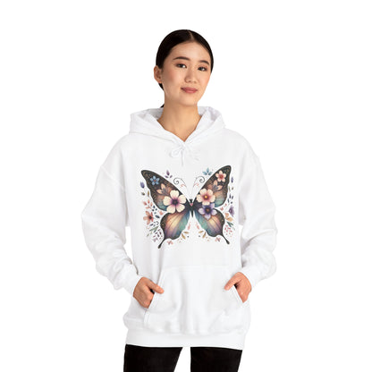 Butterfly Floral Hoodie — Women's Boho Butterfly Sweatshirt