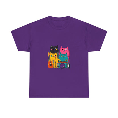 Band Cats T-Shirt – Colorful Cat Music Graphic Tee