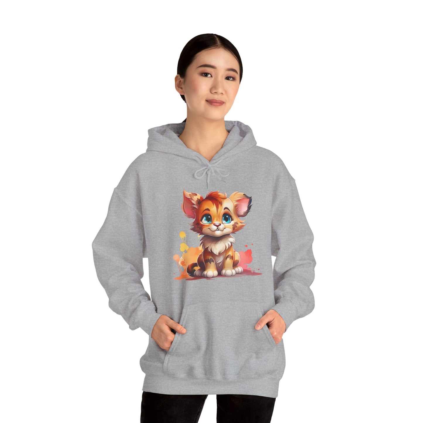 Cute Kitten Hoodie — Adorable Watercolor Cat Pullover for Cat Lovers