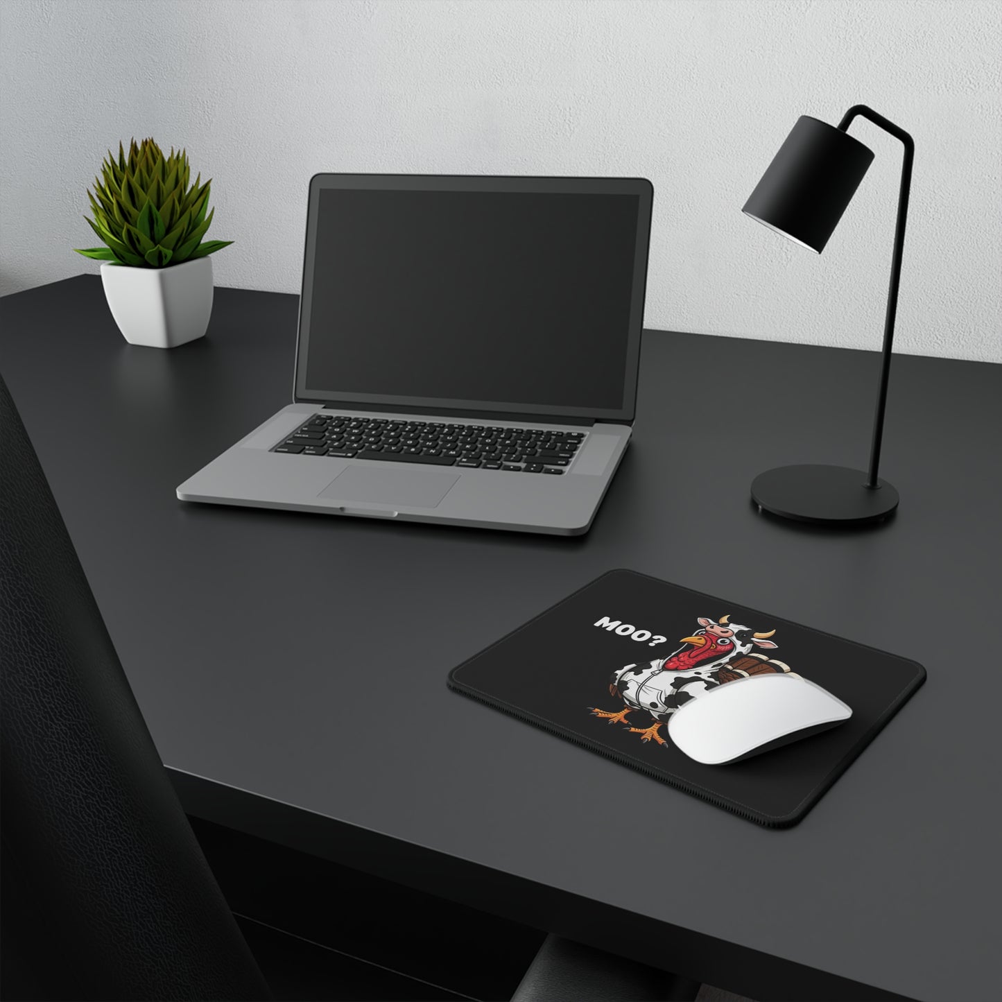 Funny 'Moo?' Turkey Mouse Pad - Non-Slip Gaming Desk Pad