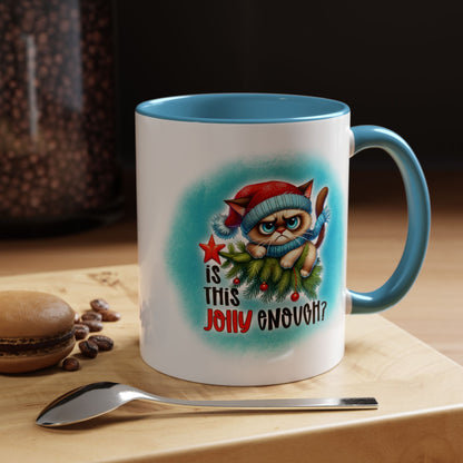 Is This Jolly Enough? Grumpy Cat Holiday Accent Mug