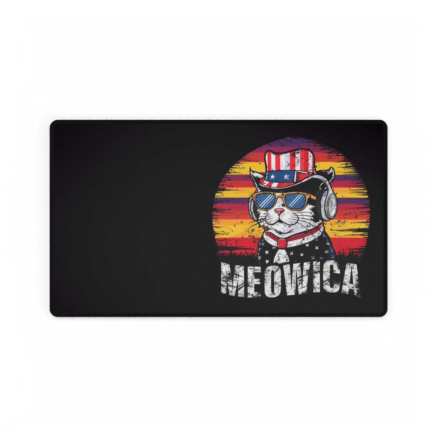 Meowica Cat Desk Mat — Patriotic American Cat Mouse Pad