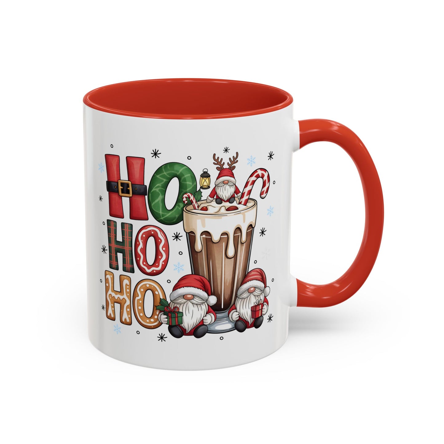Ho Ho Ho Christmas Coffee Mug — Festive Santa Gnomes Hot Cocoa Accent Mug (11/15oz)