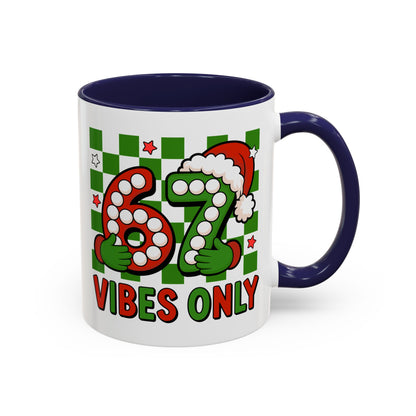 67 Vibes Only Christmas Coffee Mug — Festive Retro Numbering Holiday Mug